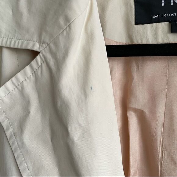TEENFLO Canada Double Breasted Trench Coat Cream Tan 10 - Picture 9 of 11